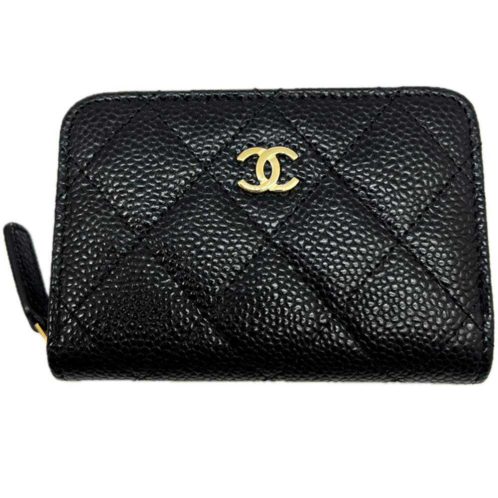 CHANEL Classic Zippy Coin Purse Caviar Skin Black